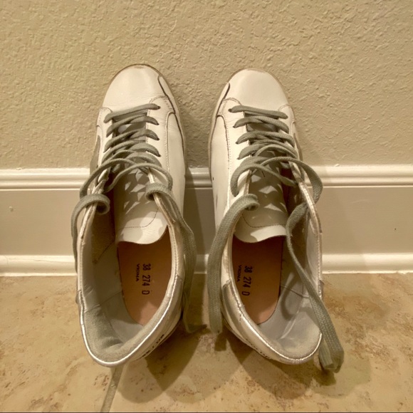 GOLDEN GOOSE SUPERSTAR SNEAKERS WHITE SILVER 38 - Picture 10 of 15